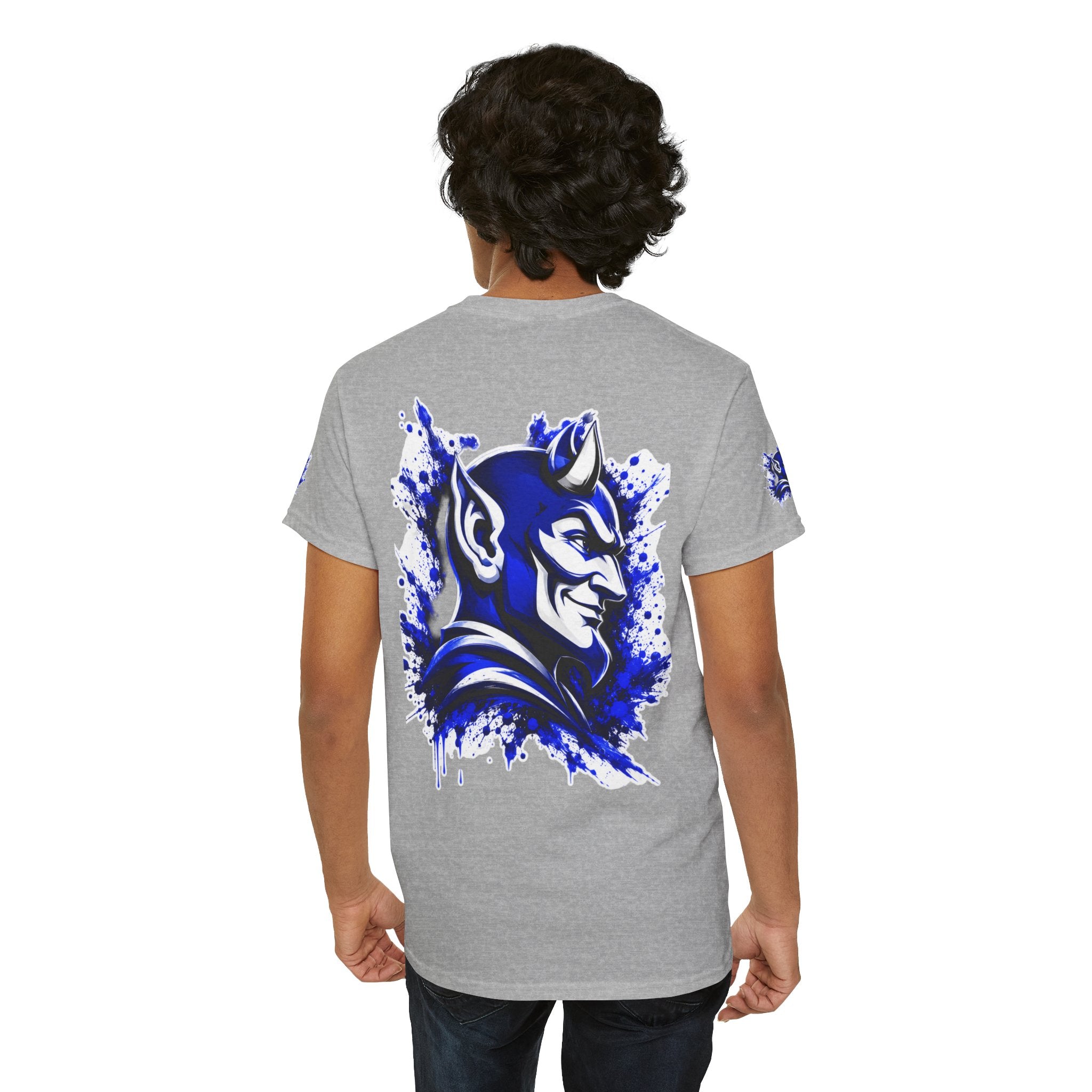 Duke Blue Devils Graphic Tee — Splatter Devil Logo T‑Shirt