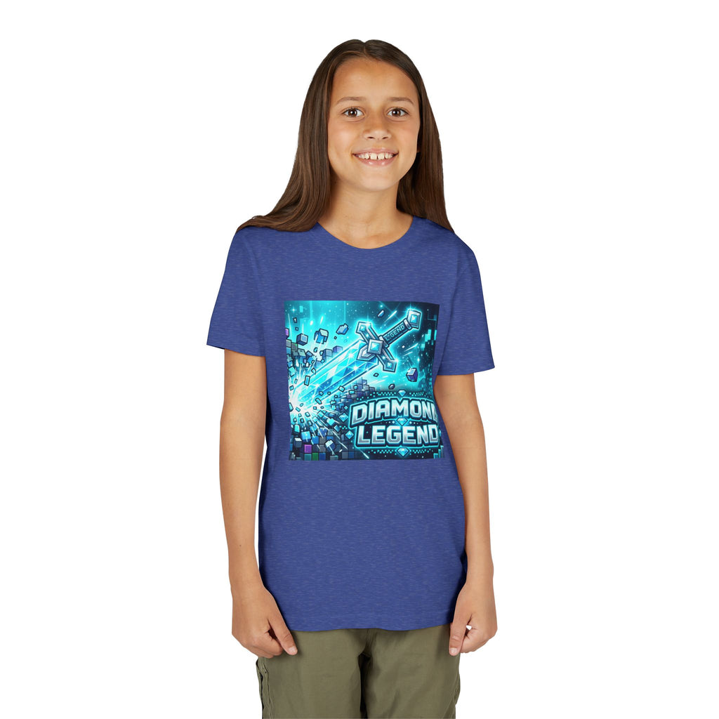 Youth Diamond Legend Tee — Pixel Minecraft-Style Gem Graphic Shirt