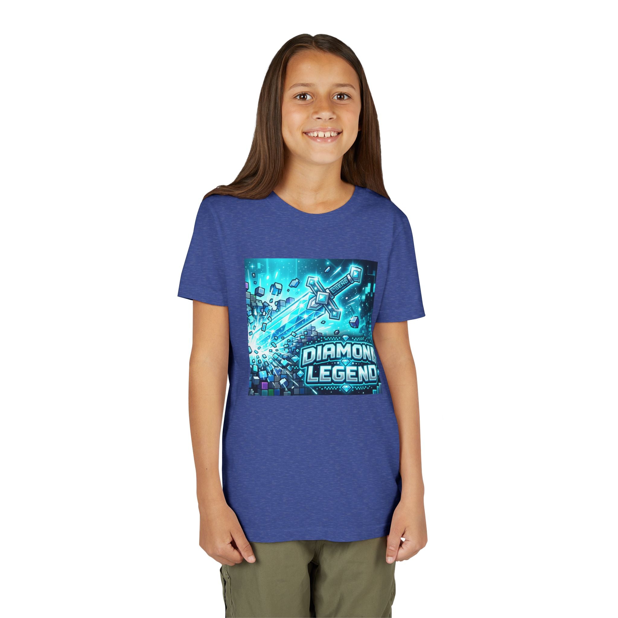 Youth Diamond Legend Tee — Pixel Minecraft-Style Gem Graphic Shirt