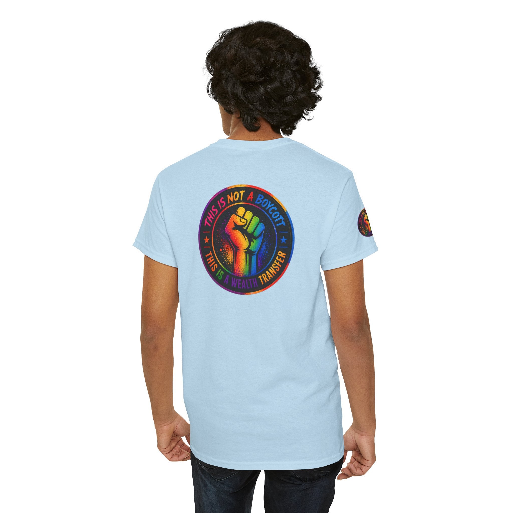 T-Shirt — Rainbow Empowerment Portrait Tee ("This Is Not A Boycott, This Is A Human Transaction")