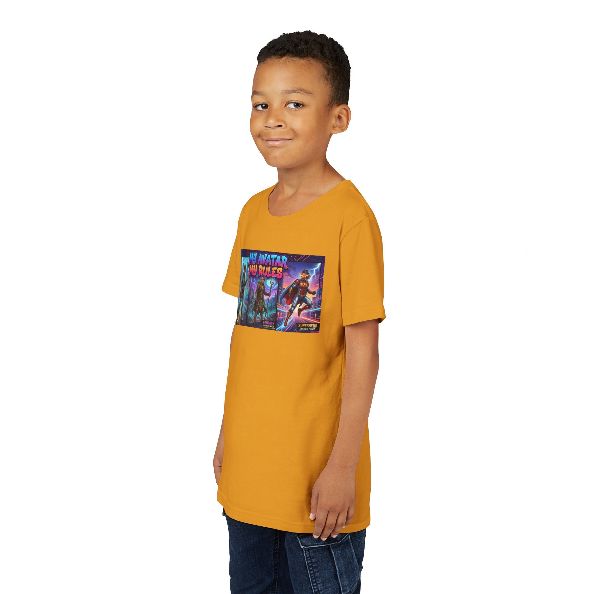 Youth Tee — “MY AVATAR MY RULES” Customizable Character Graphic