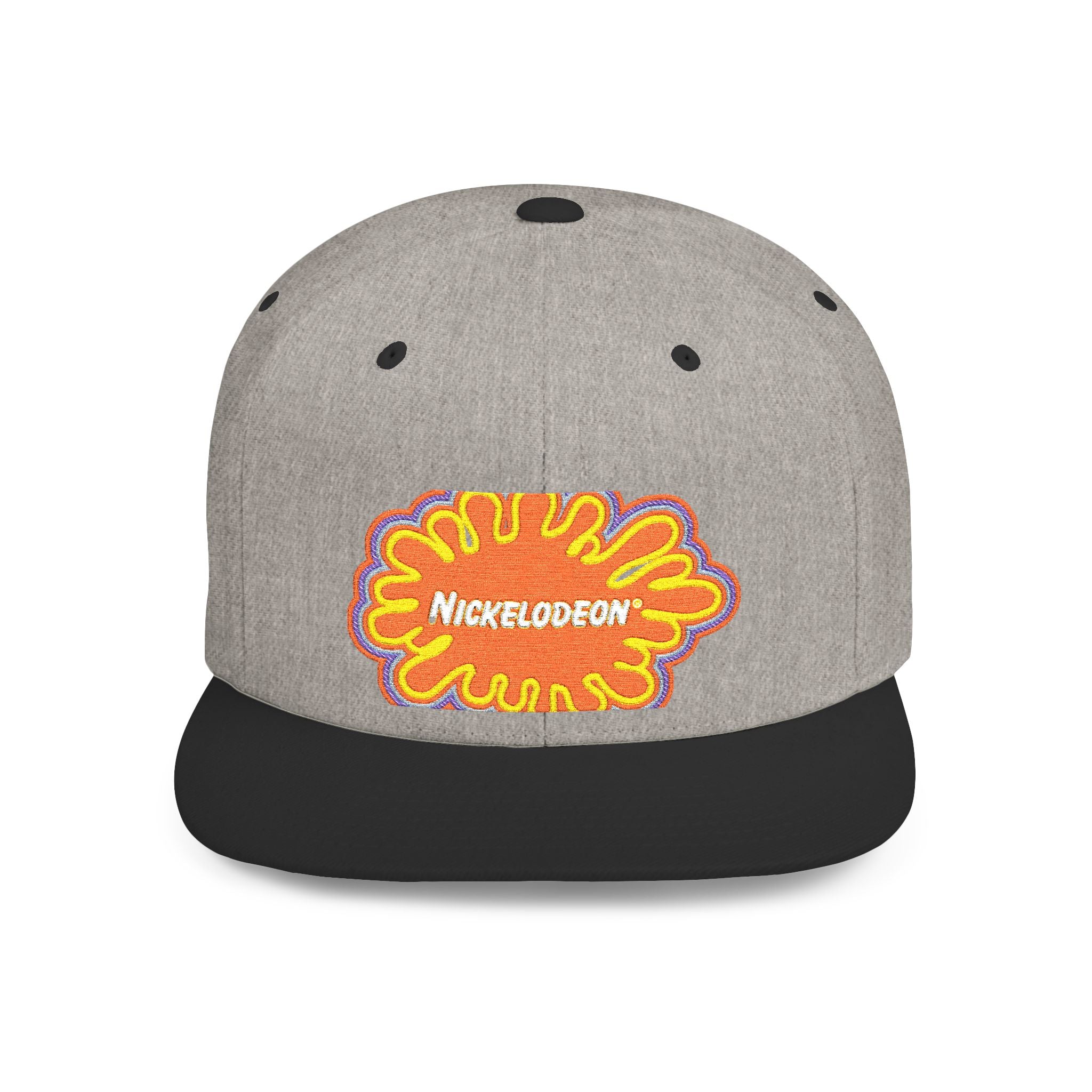 Nickelodeon Slime Logo Flat Bill Snapback Hat — Retro 90s Cartoon Cap