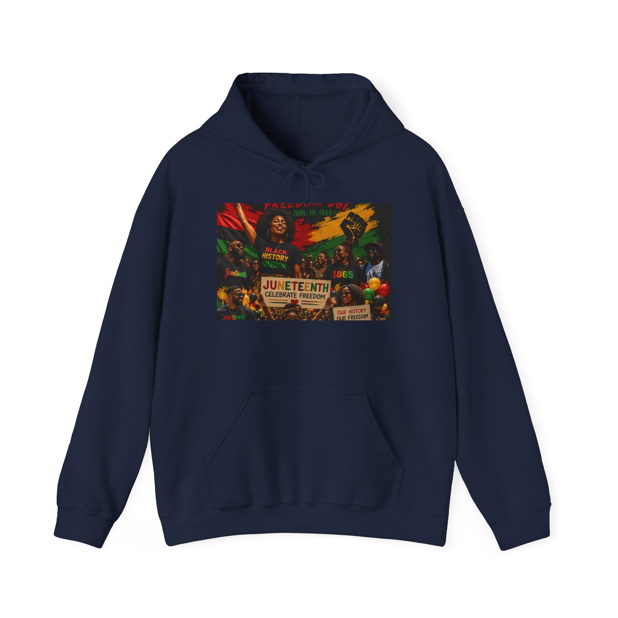 Juneteenth Celebration Hoodie — Juneteenth 1865 Freedom Retro Graphic Hooded Sweatshirt
