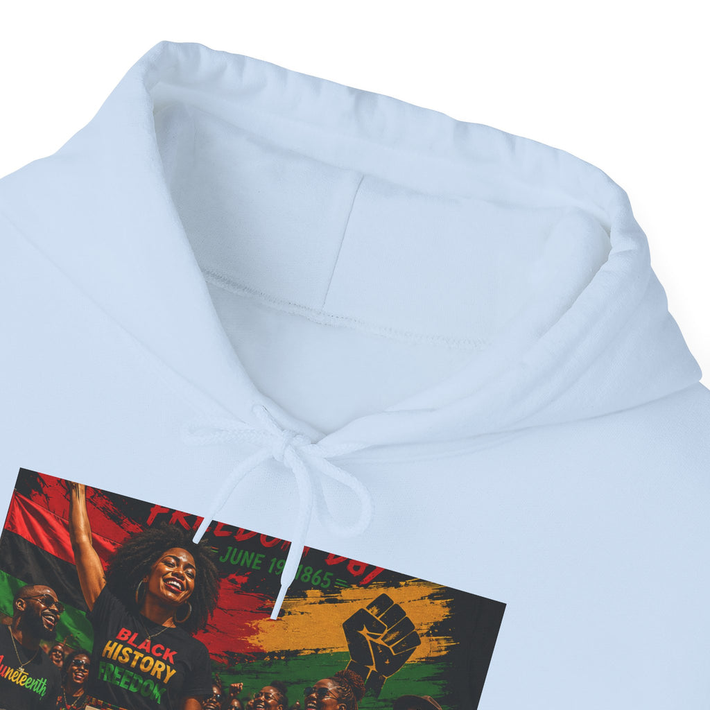 Juneteenth Celebration Hoodie — Juneteenth 1865 Freedom Retro Graphic Hooded Sweatshirt