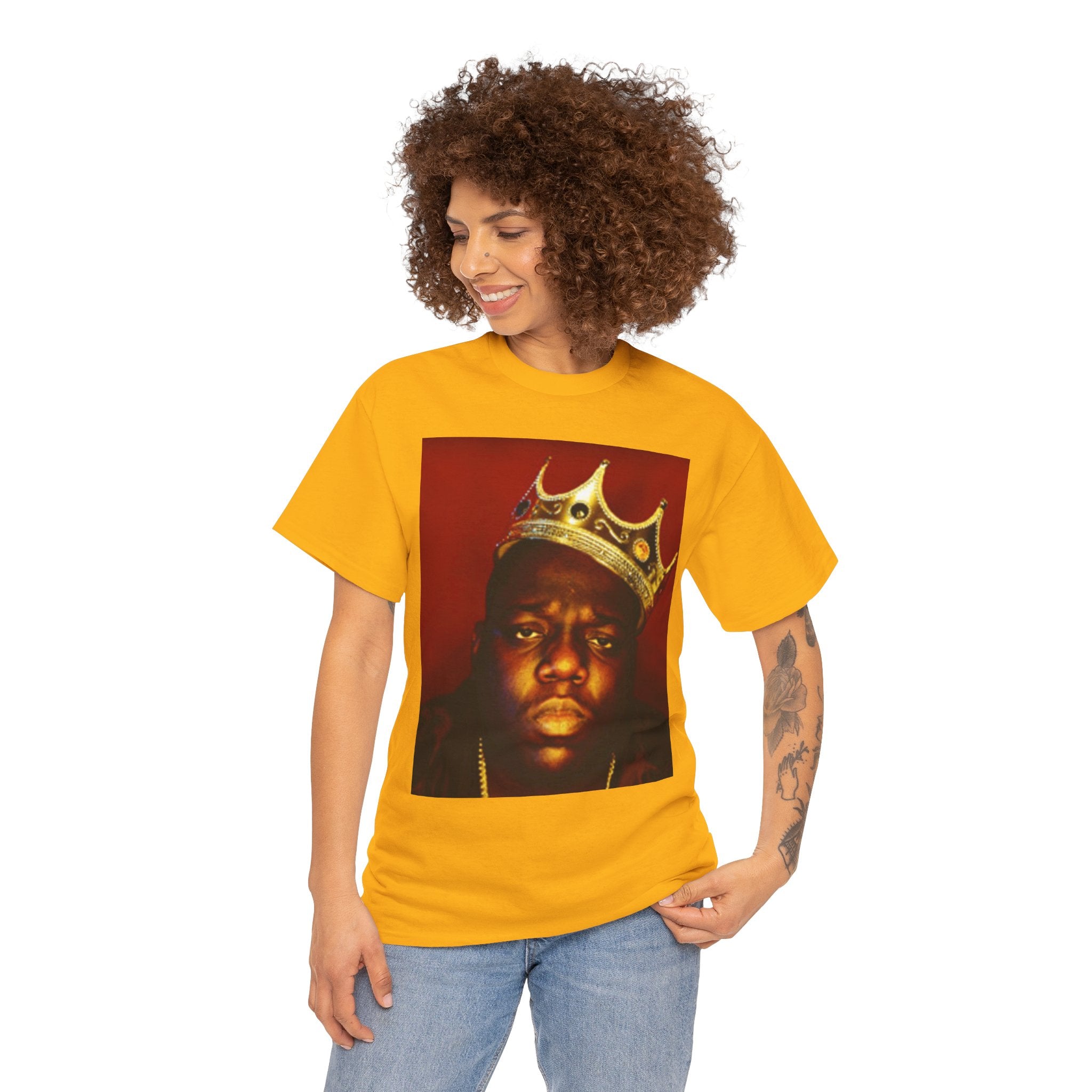 Vintage Crown Portrait Tee — Retro Hip-Hop Photo Graphic T-Shirt