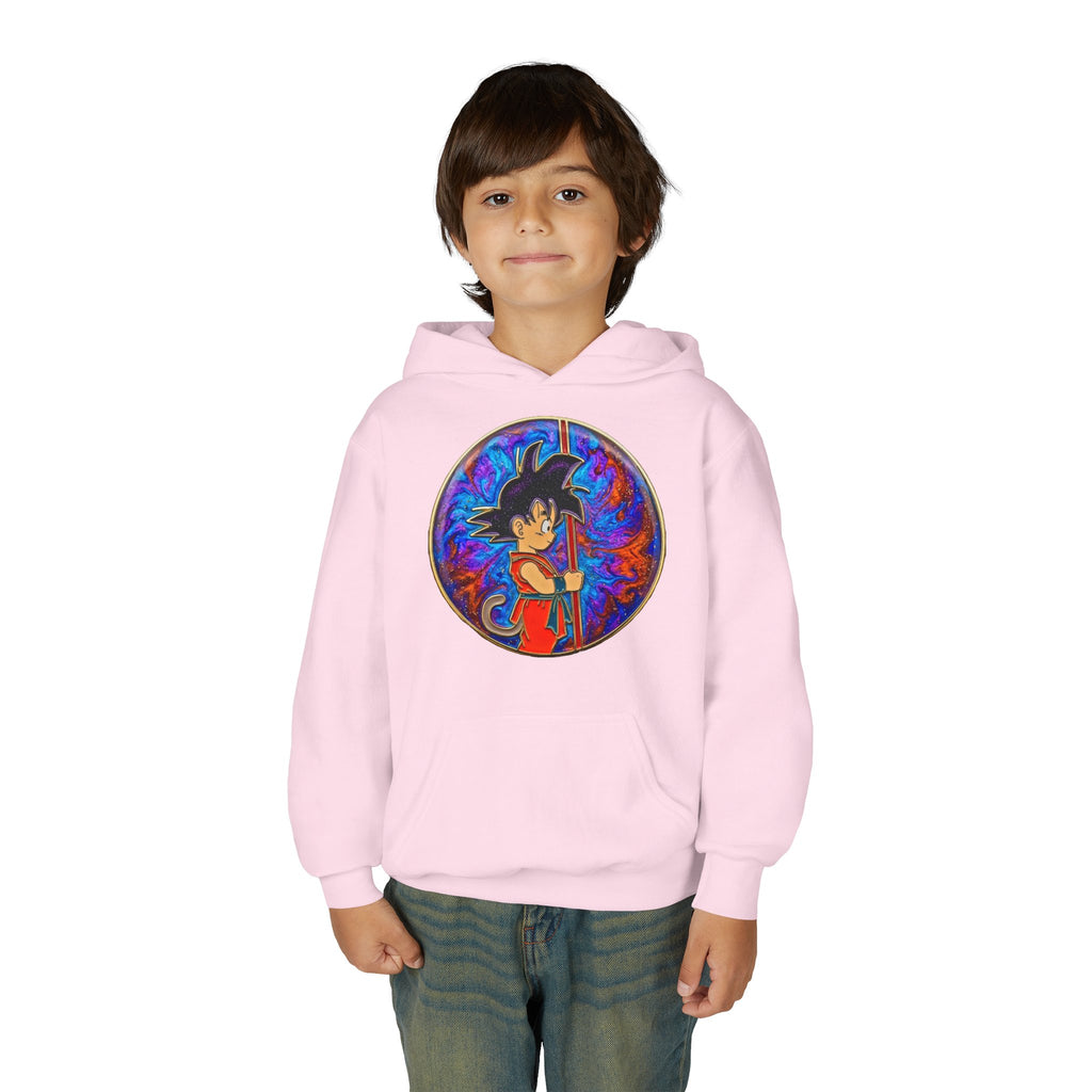 Dragon Boy Hoodie — Goku Cartoon Emblem Youth Hooded Sweatshirt