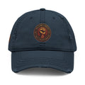 Distressed Embroidered Dad Hat — Raised Fist Patch Vintage Baseball Cap