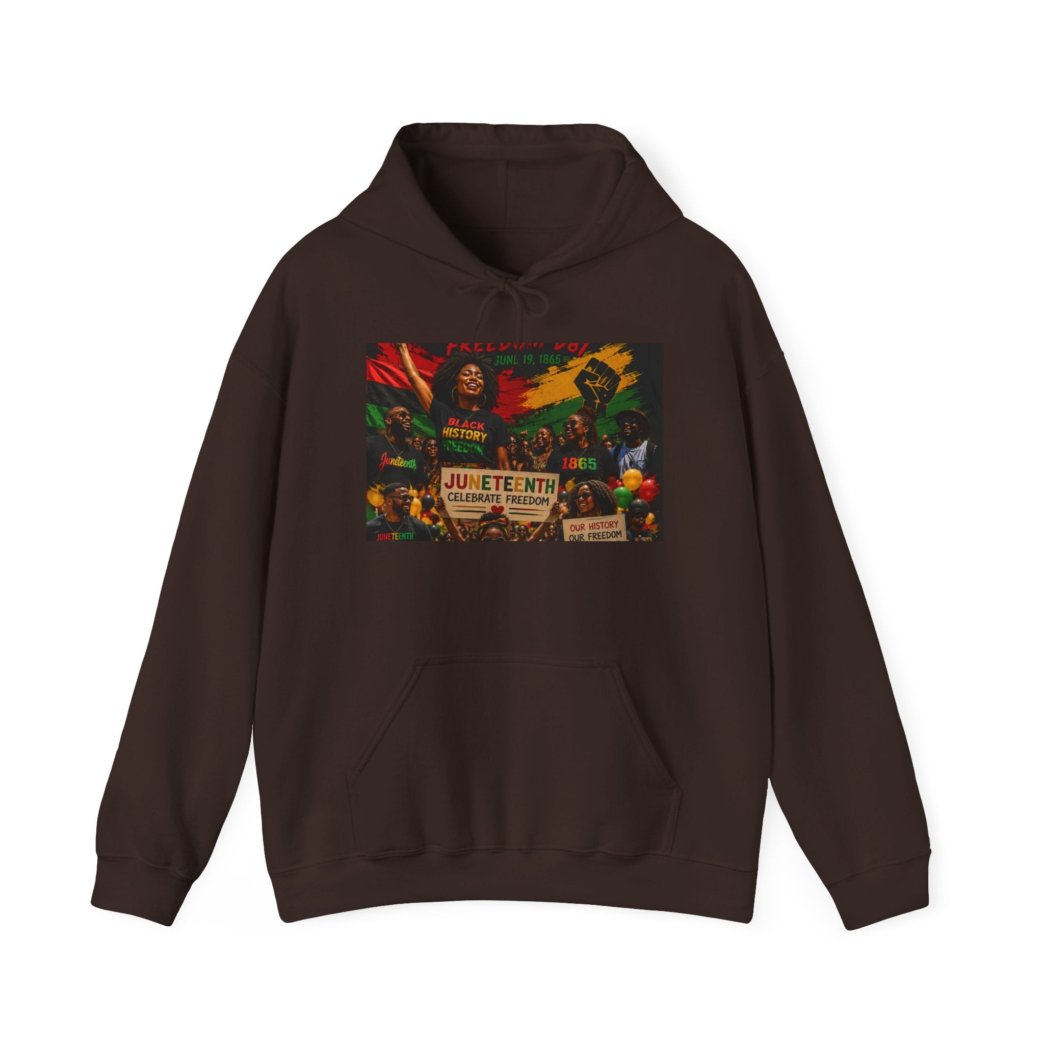 Juneteenth Celebration Hoodie — Juneteenth 1865 Freedom Retro Graphic Hooded Sweatshirt