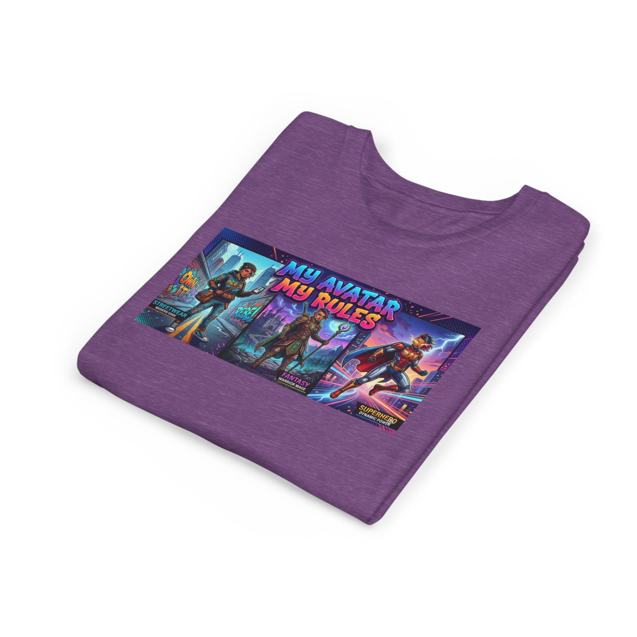 Youth Tee — “MY AVATAR MY RULES” Customizable Character Graphic