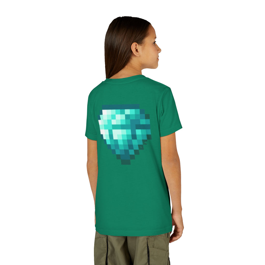 Youth Diamond Legend Tee — Pixel Minecraft-Style Gem Graphic Shirt