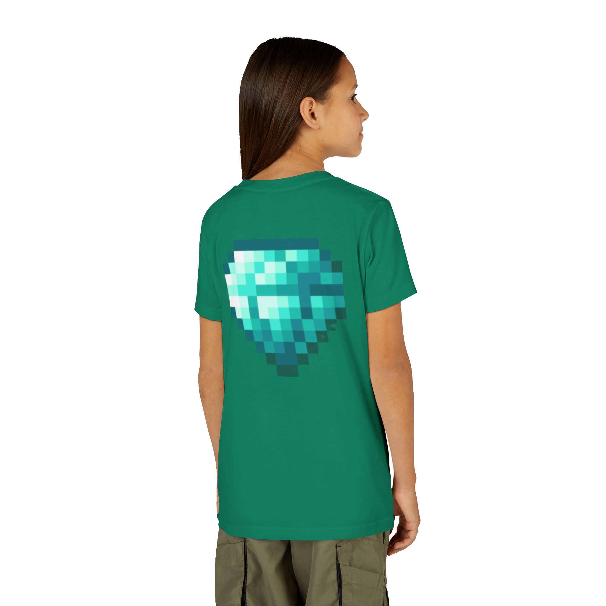 Youth Diamond Legend Tee — Pixel Minecraft-Style Gem Graphic Shirt