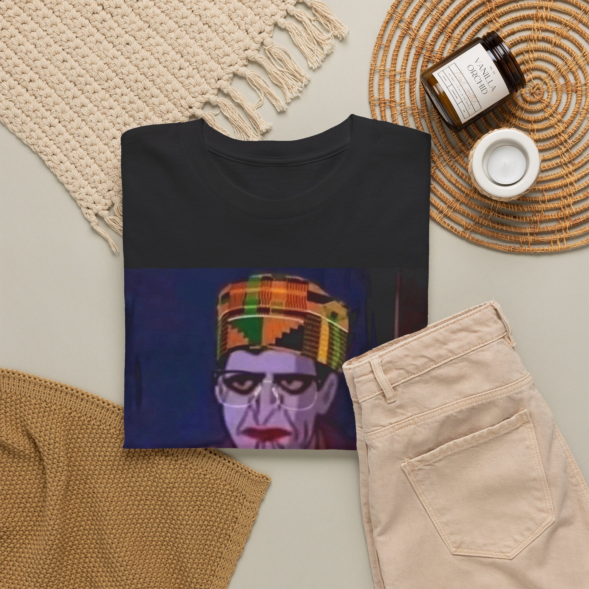 Graphic Tee — Vintage Afrocentric Joker Portrait & Psychedelic Raised Fist Art
