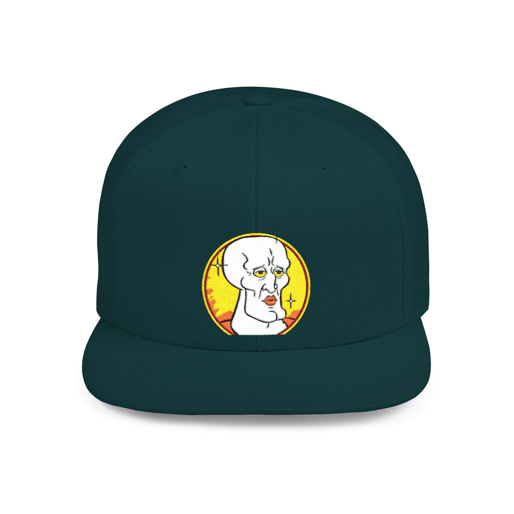 Snapback Hat — Cute Cat Holding Flower Patch, Cute Kawaii Cat Embroidered Cap