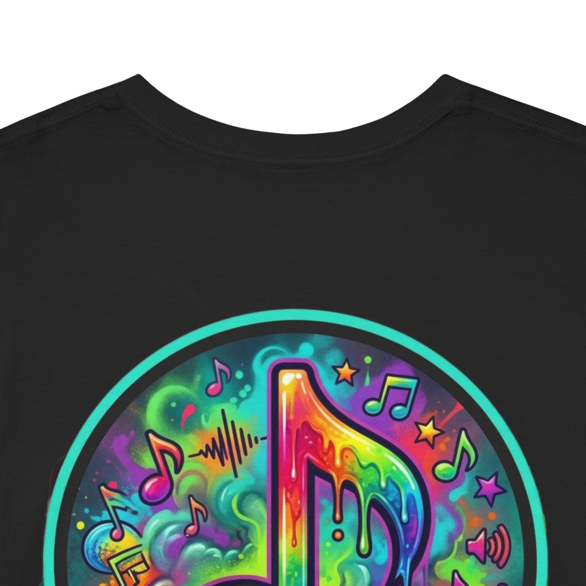 Music Vibes Tee — “They Want Our Rhythm But They Don’t Want Our Blues” Psychedelic Drip Note T-Shirt