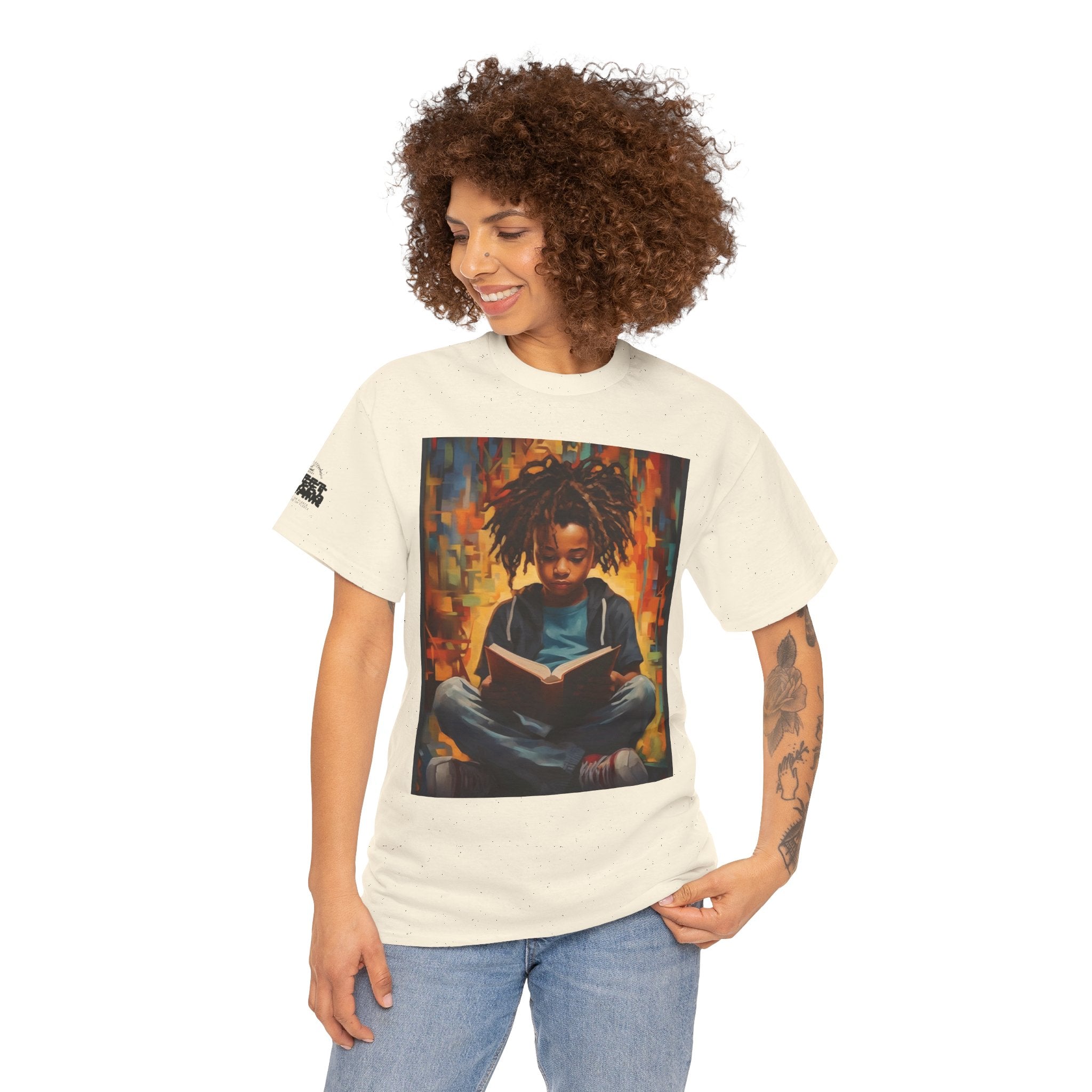 Graphic Tee — 'This Is Not A Boycott, This Is A Wealth Transfer' Back Print with Reading Child Artwork