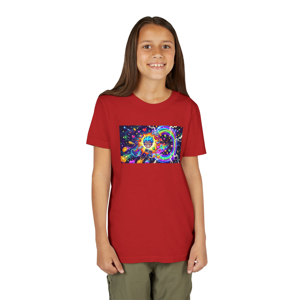 Kids Gaming Tee — Neon Rainbow Portal Gamer Shirt