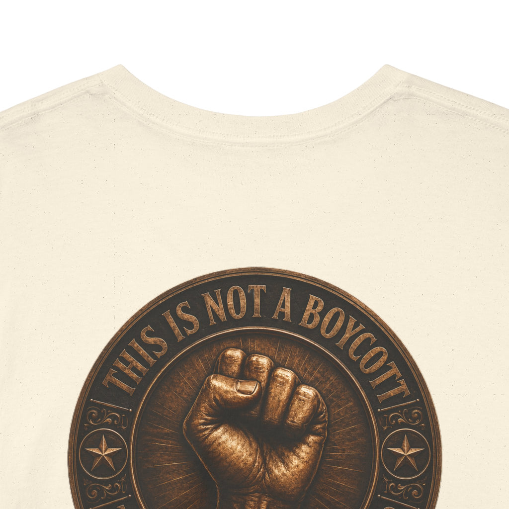 Graphic Tee — 'This Is Not A Boycott' Fist Emblem with Vintage Group Portrait