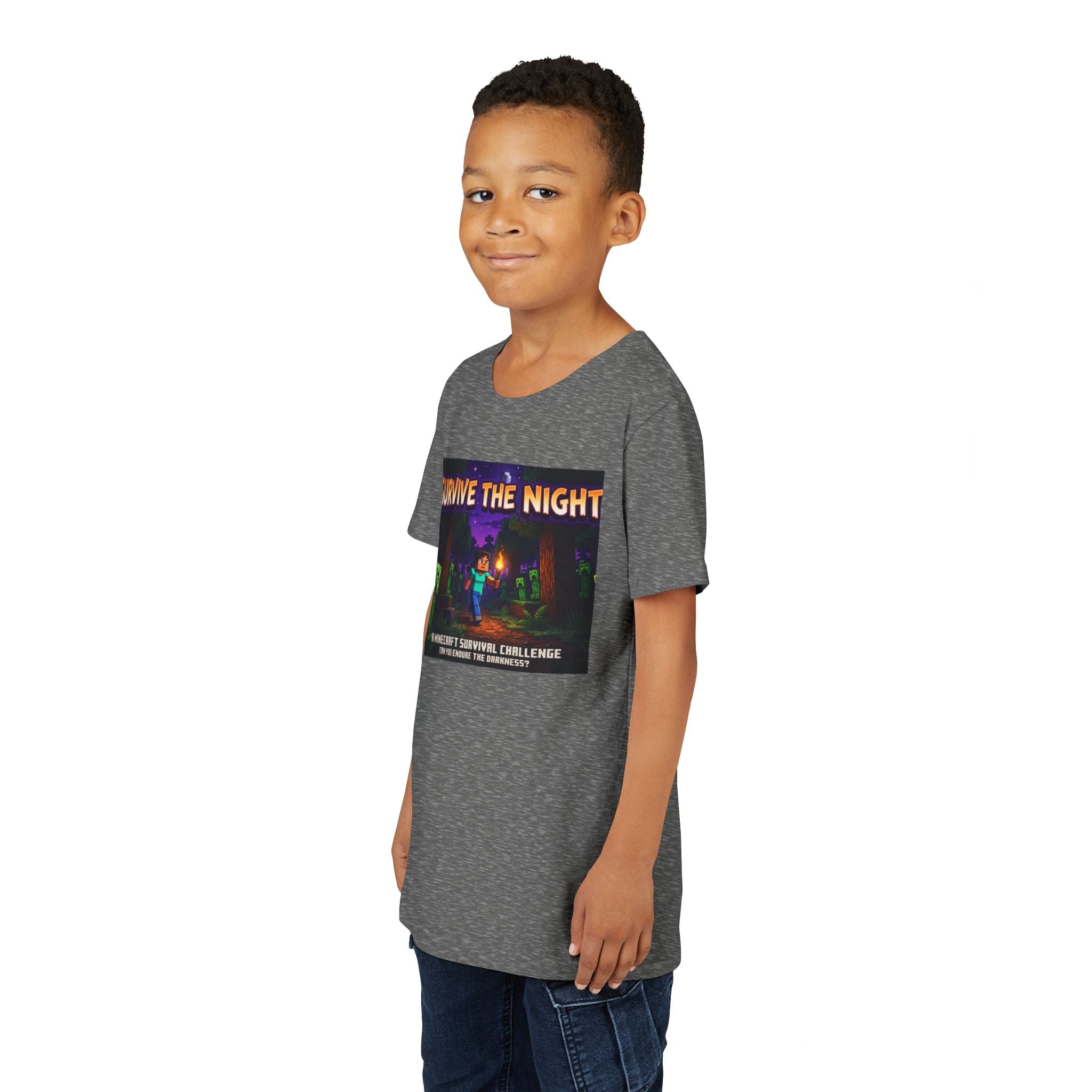 Survive the Night Youth Tee — Glowing Creeper Night Gamer Shirt