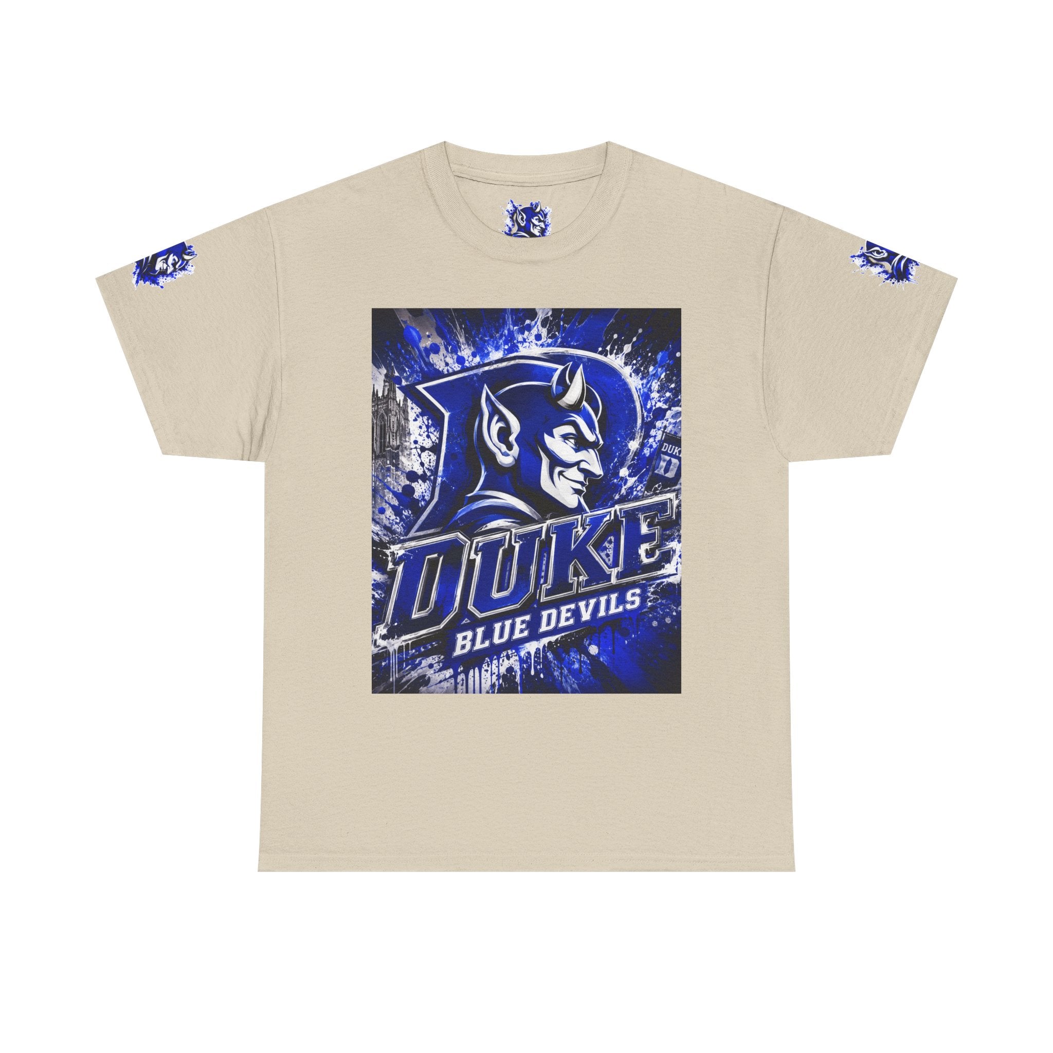 Duke Blue Devils Graphic Tee — Splatter Devil Logo T‑Shirt