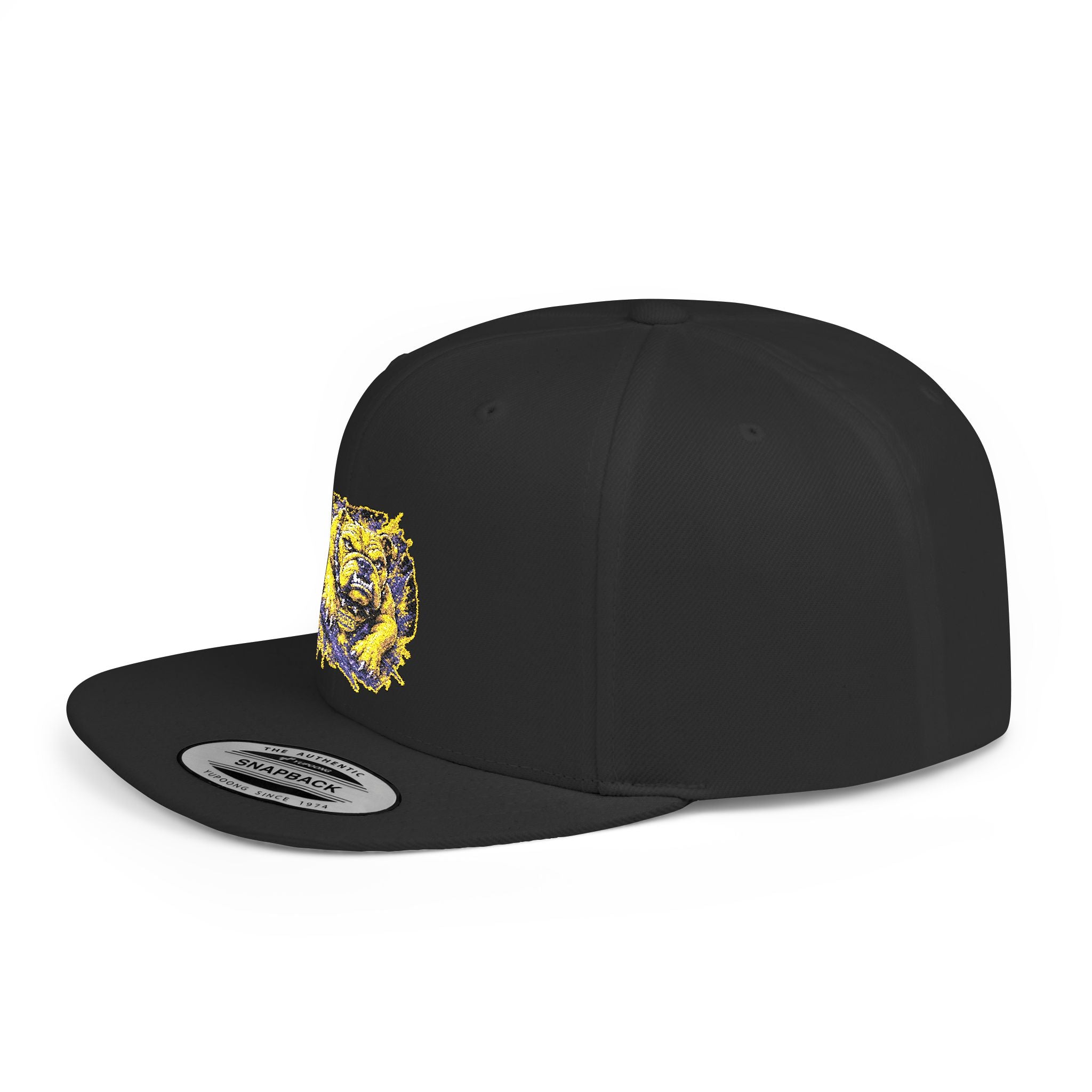 Lion Watercolor Snapback Hat — Yellow & Purple Lion Design