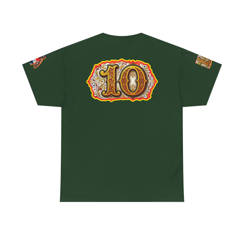 Fat Man Graphic Tee — Retro Boxing Design with '10' Back Patch