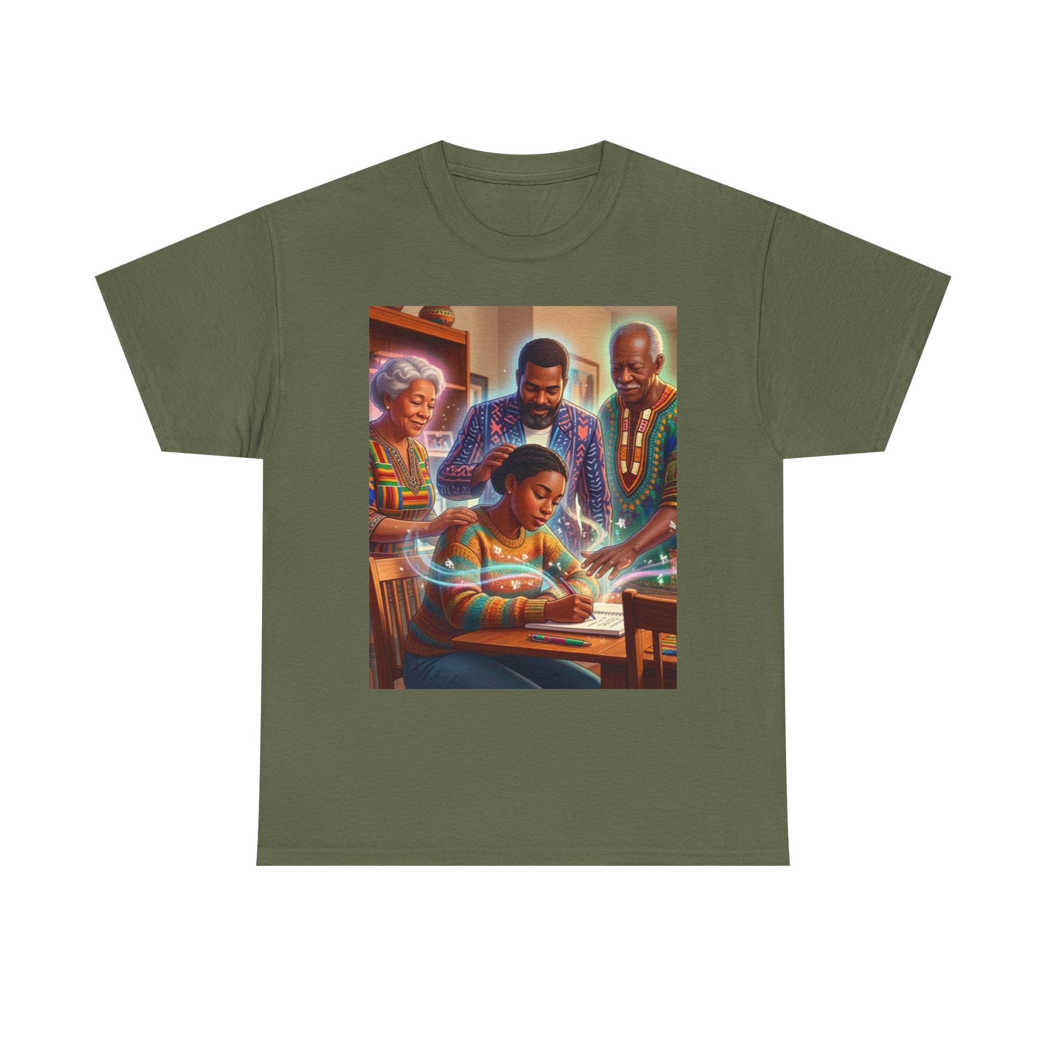 Black Family Study Night T-Shirt — Inspirational Afrofuturist Classroom Artwork