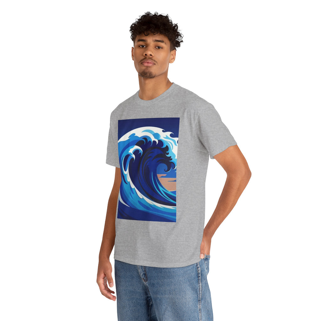 T-Shirt — Coastal Wave Graphic Tee (Ocean Sunset Wave Art)