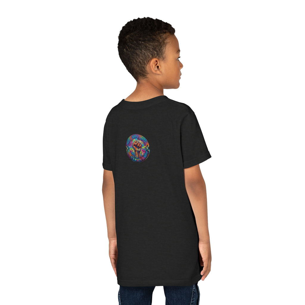 Neon Power Button Tee — Gamer Screen Escape Youth T-Shirt