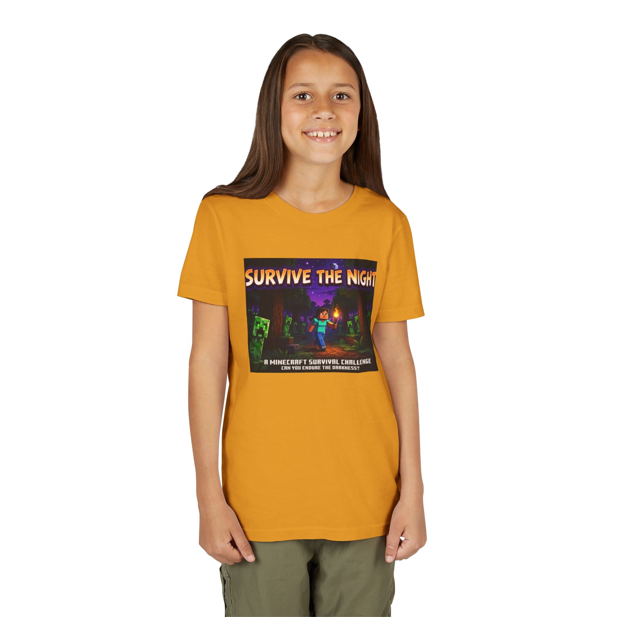 Survive the Night Youth Tee — Glowing Creeper Night Gamer Shirt
