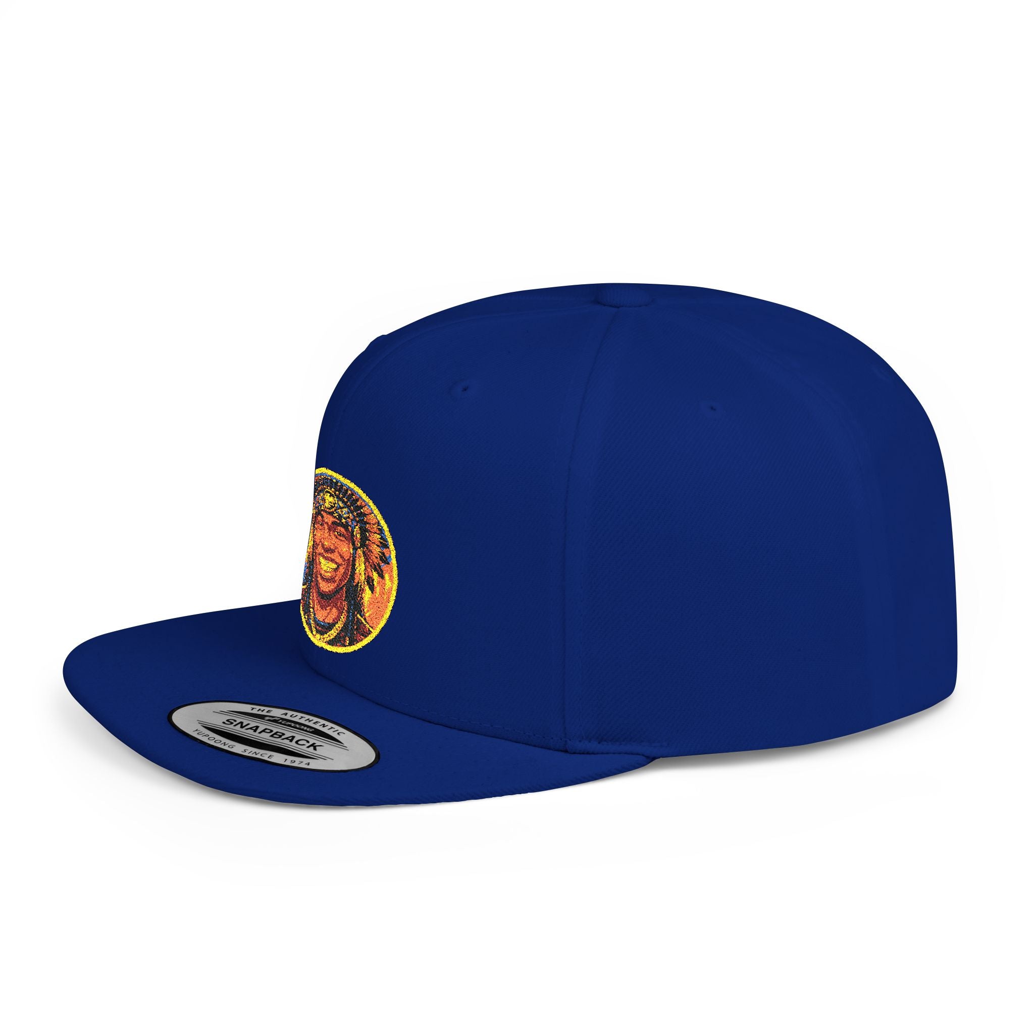 Snapback Hat — Vibrant Tribal Lion Patch Flat Bill Cap