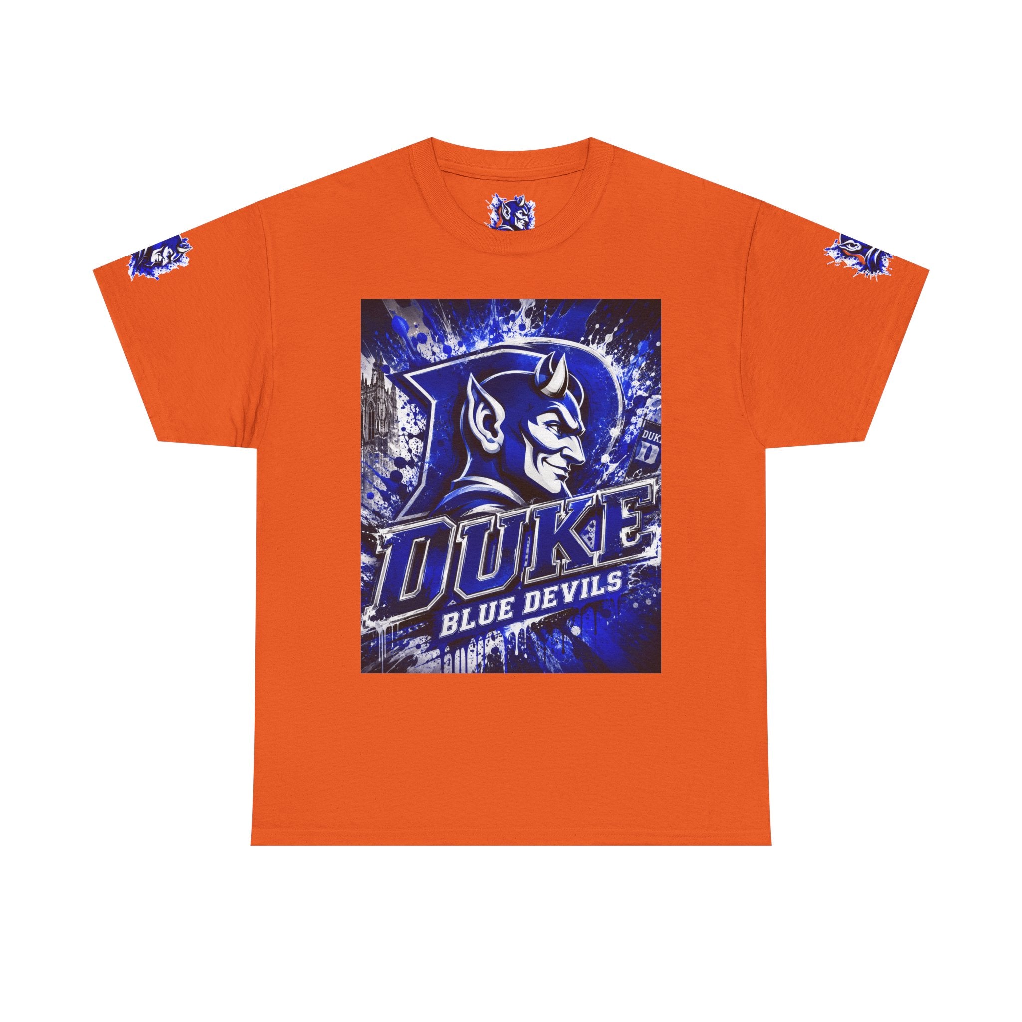 Duke Blue Devils Graphic Tee — Splatter Devil Logo T‑Shirt