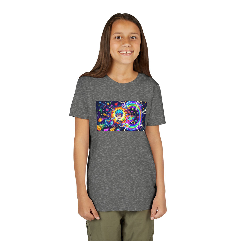 Kids Gaming Tee — Neon Rainbow Portal Gamer Shirt