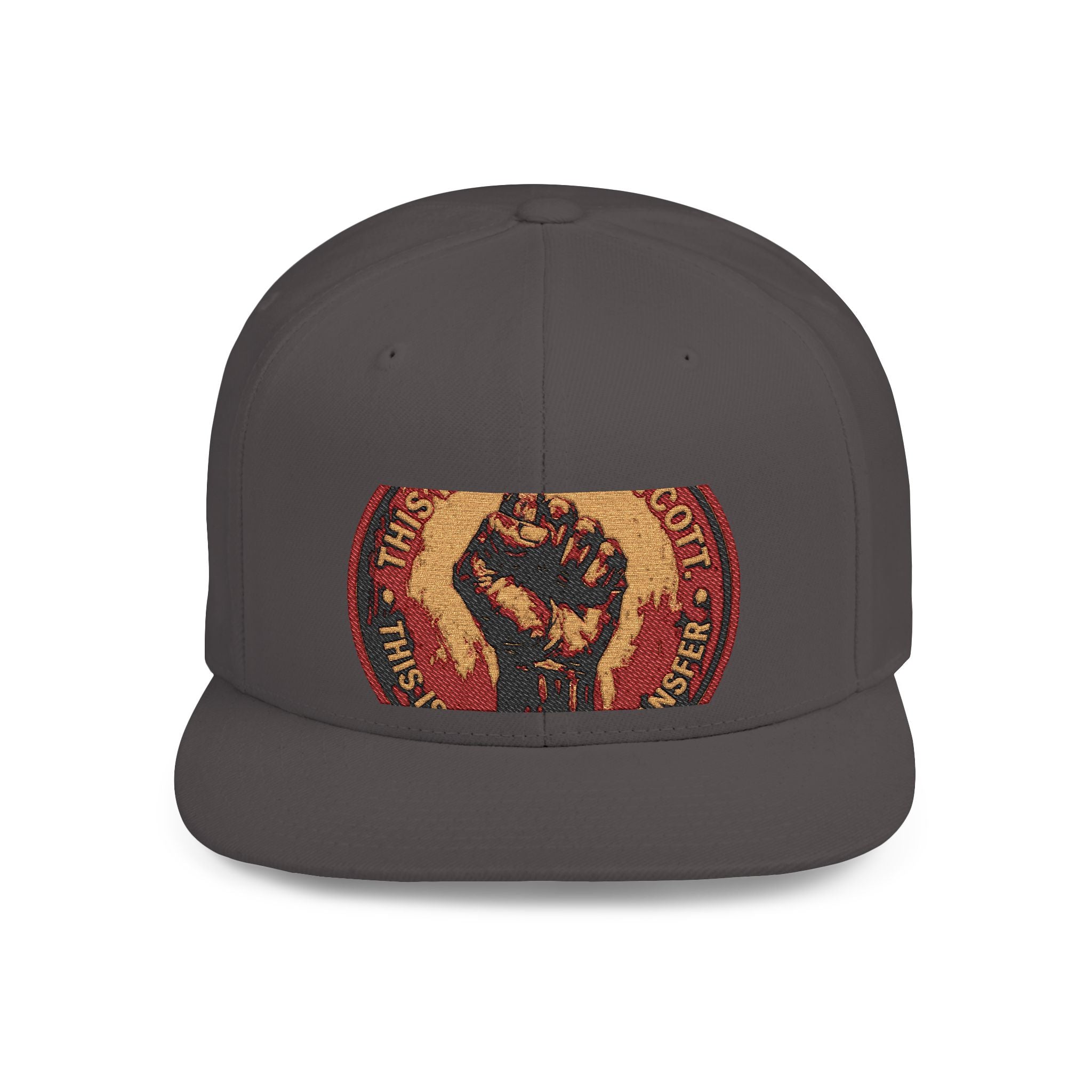 Raised Fist Snapback Hat – Vintage Protest Emblem Flat Bill Cap
