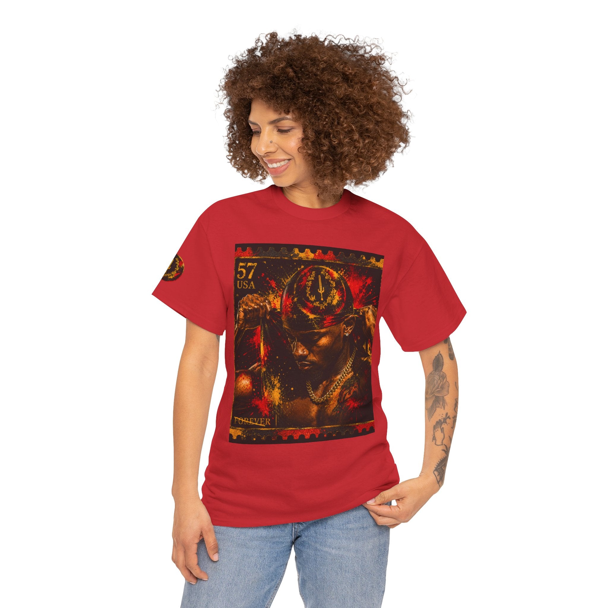 T-Shirt — Regal Afrocentric Portrait Tee (57 USA Stamp Design)