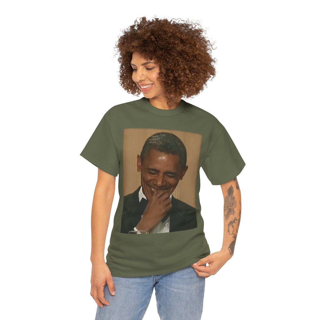 Laughing President Photo Tee — Vintage Smile Graphic T-Shirt