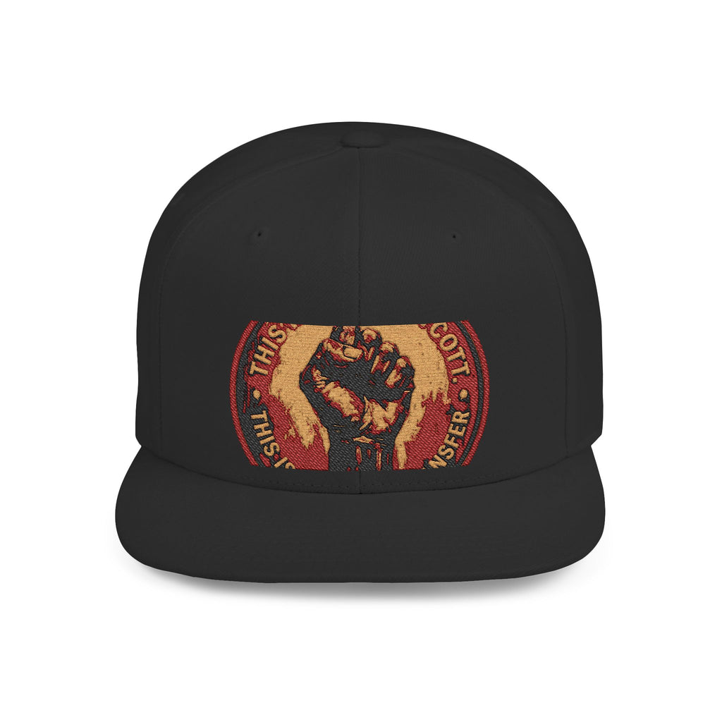 Raised Fist Snapback Hat – Vintage Protest Emblem Flat Bill Cap