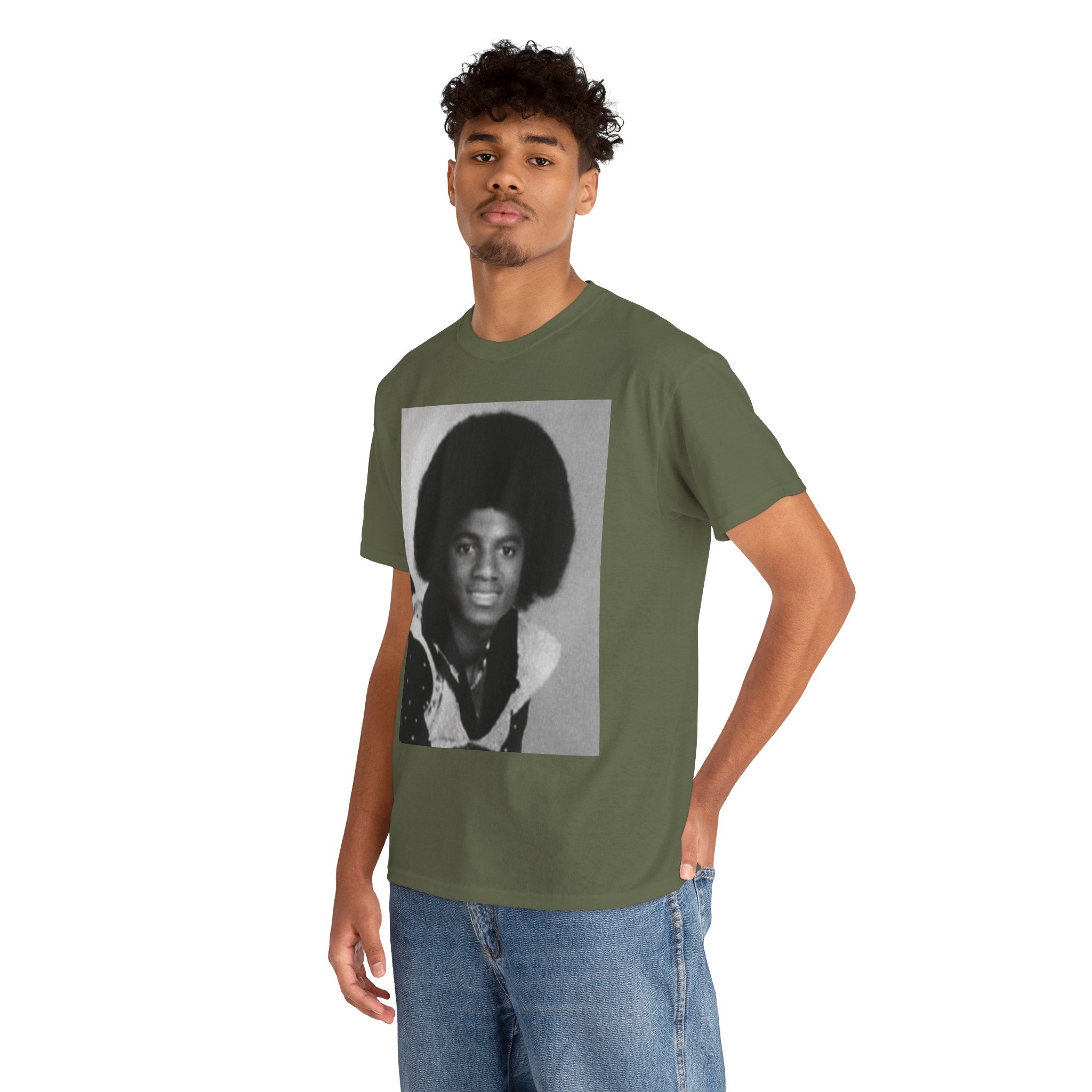 Graphic Tee — Retro Portrait Front with Black Power Fist Back