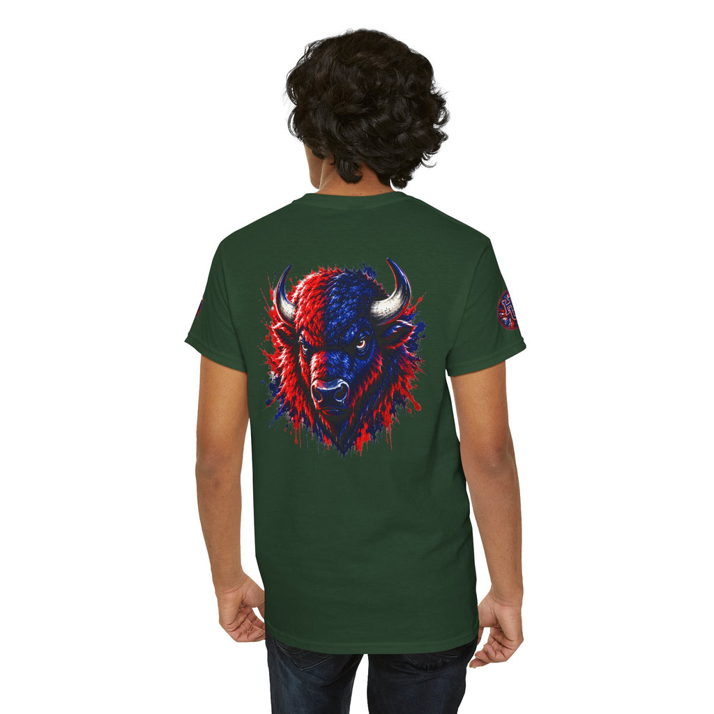 Howard University Buffalo Spirit Tee — HU Bison Red & Blue Campus Shirt