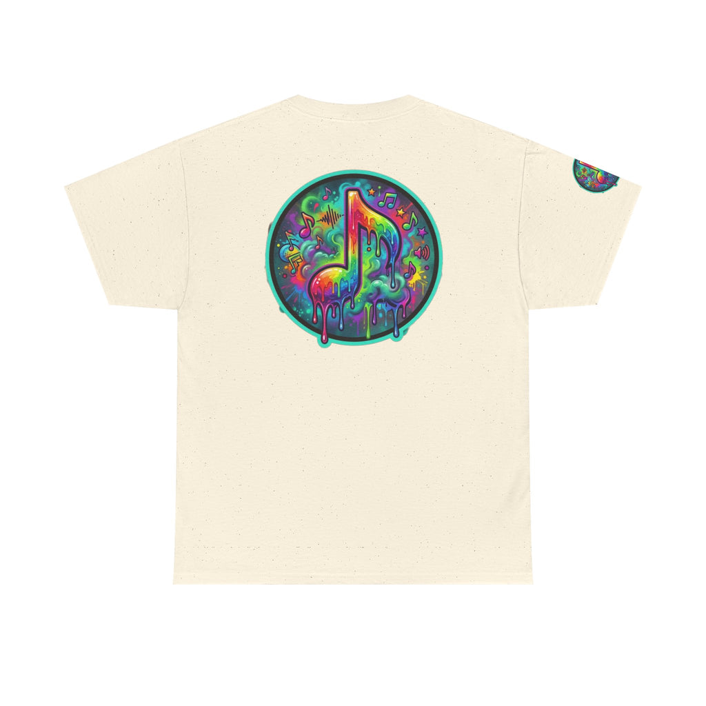 Music Vibes Tee — “They Want Our Rhythm But They Don’t Want Our Blues” Psychedelic Drip Note T-Shirt