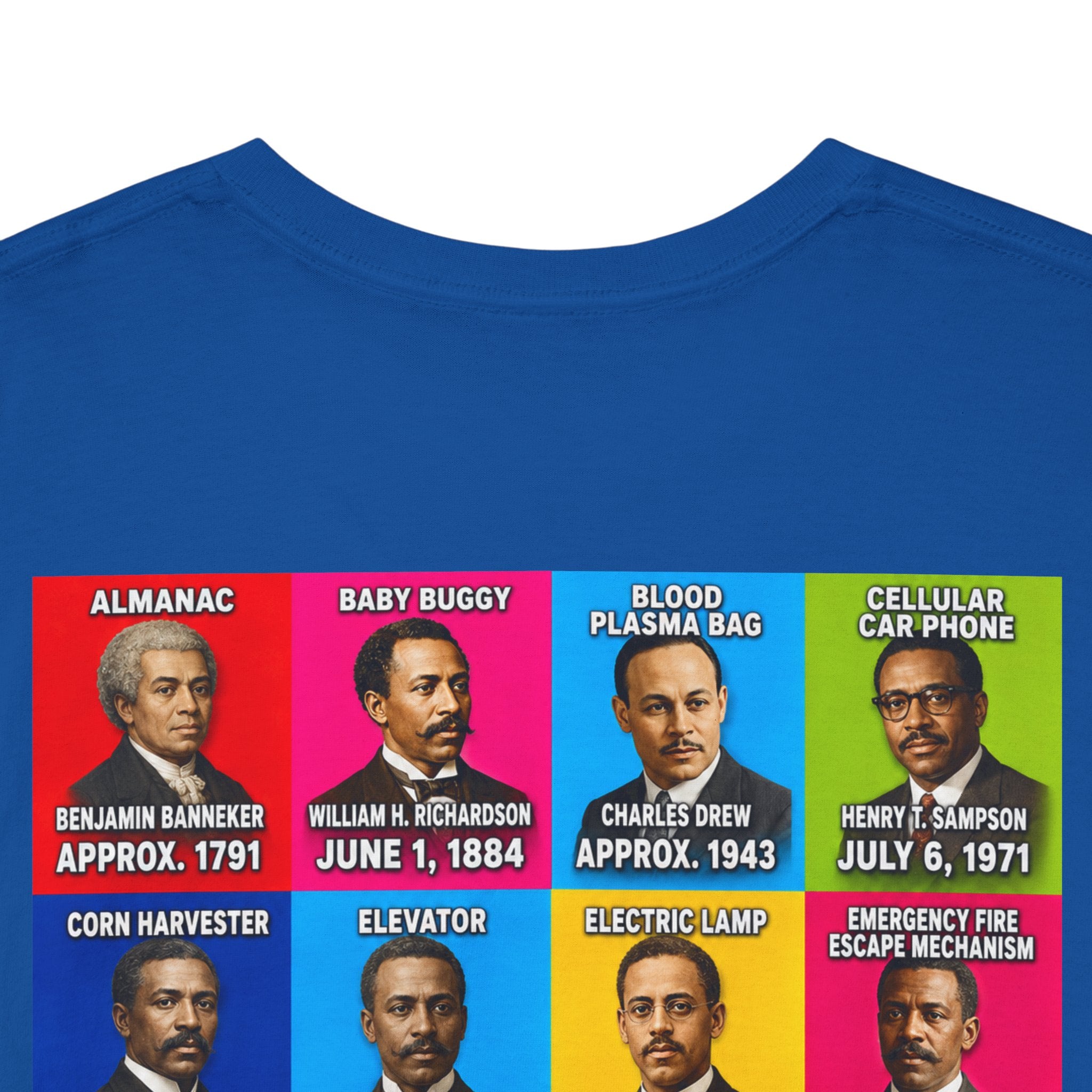 Black inventors Grid T‑Shirt — Colorful Historical Portraits Tee