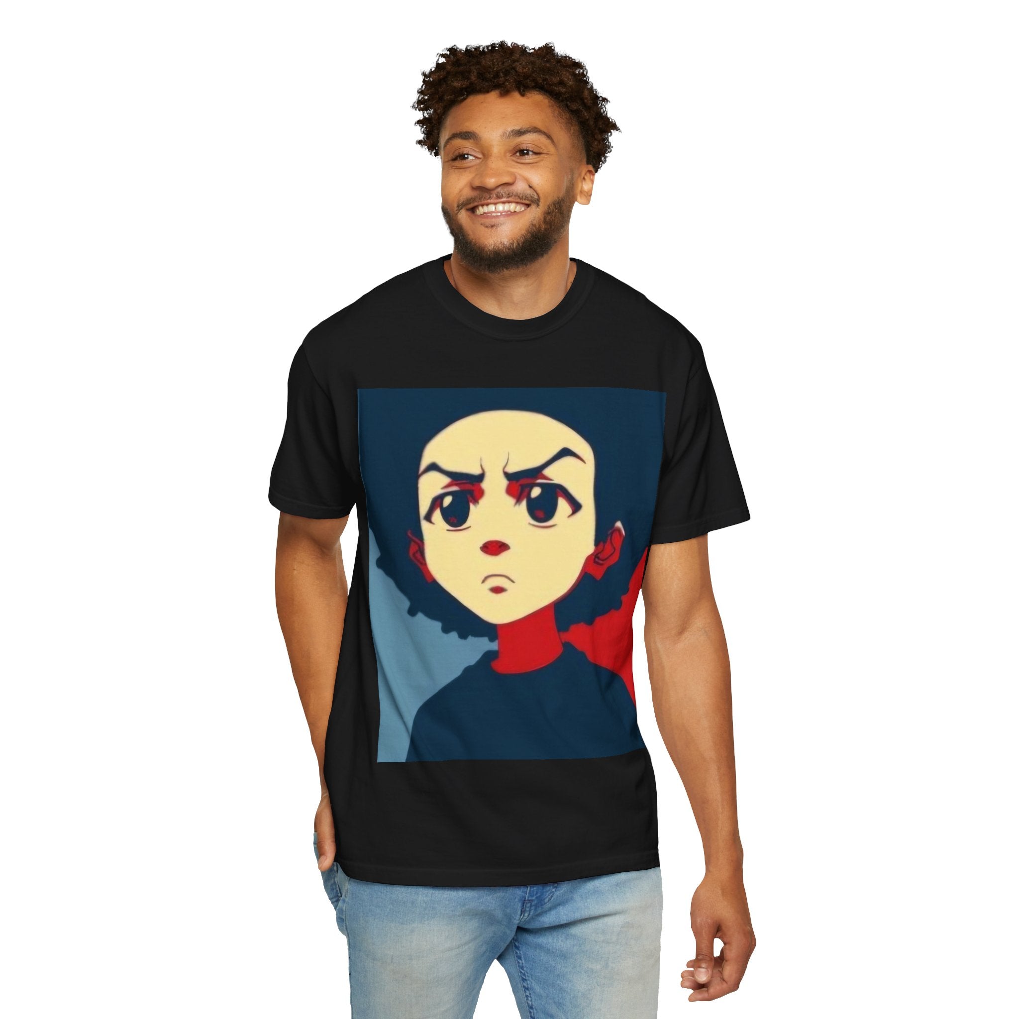 Graphic T-Shirt — Bold Pop-Art Anime Portrait (Front) + “This Is Not A Boycott, It’s A Movement” Fist Emblem (Back)