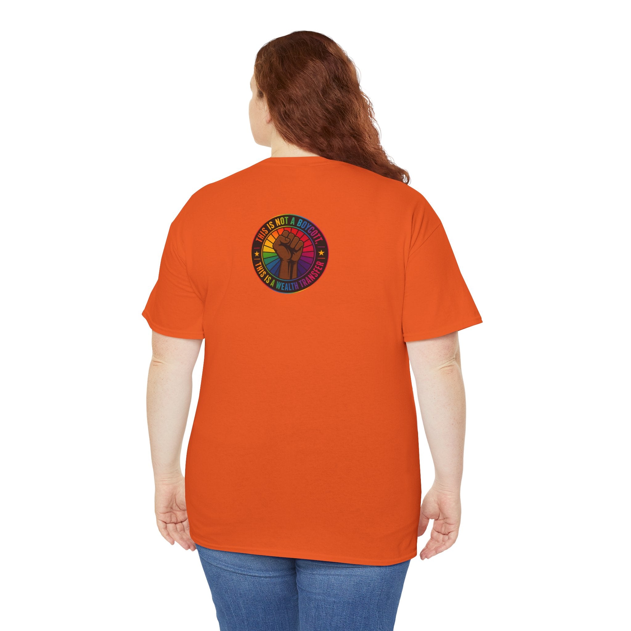 Graphic Tee — "I'm White, But Not THAT White" Illustration with Back Raised Fist Logo