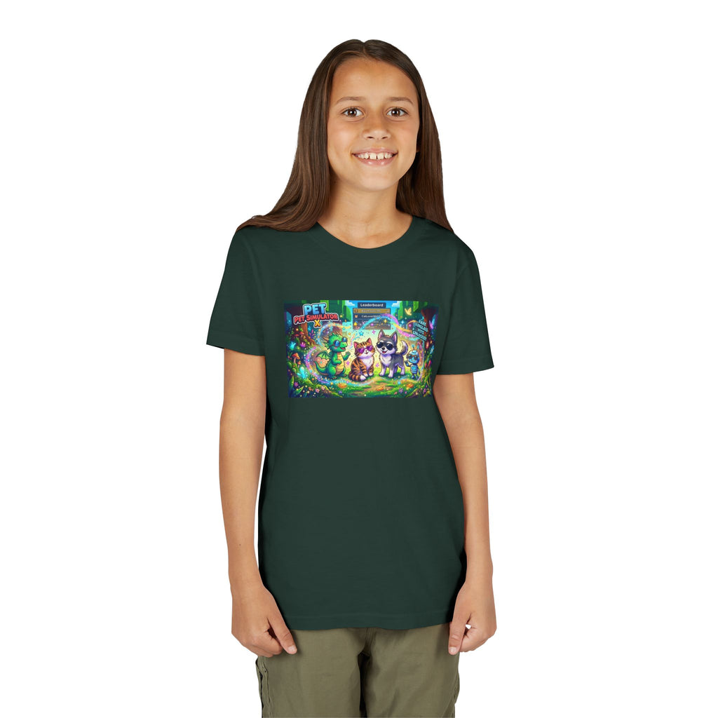 Cute Fantasy Pets Sunglasses Tee — Dragon, Cat, Wolf & Robot Pets