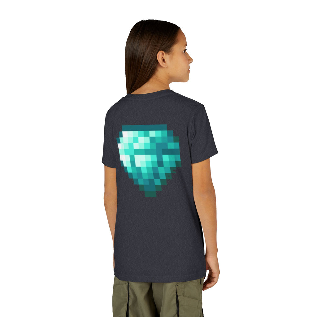 Youth Diamond Legend Tee — Pixel Minecraft-Style Gem Graphic Shirt