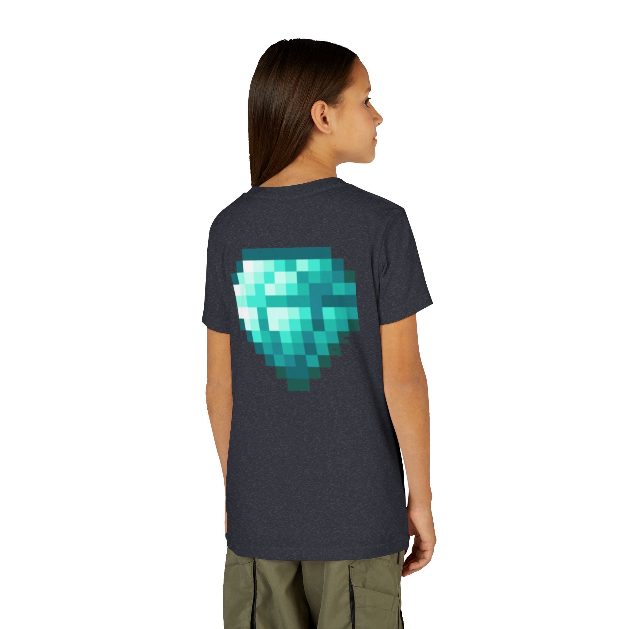 Youth Diamond Legend Tee — Pixel Minecraft-Style Gem Graphic Shirt
