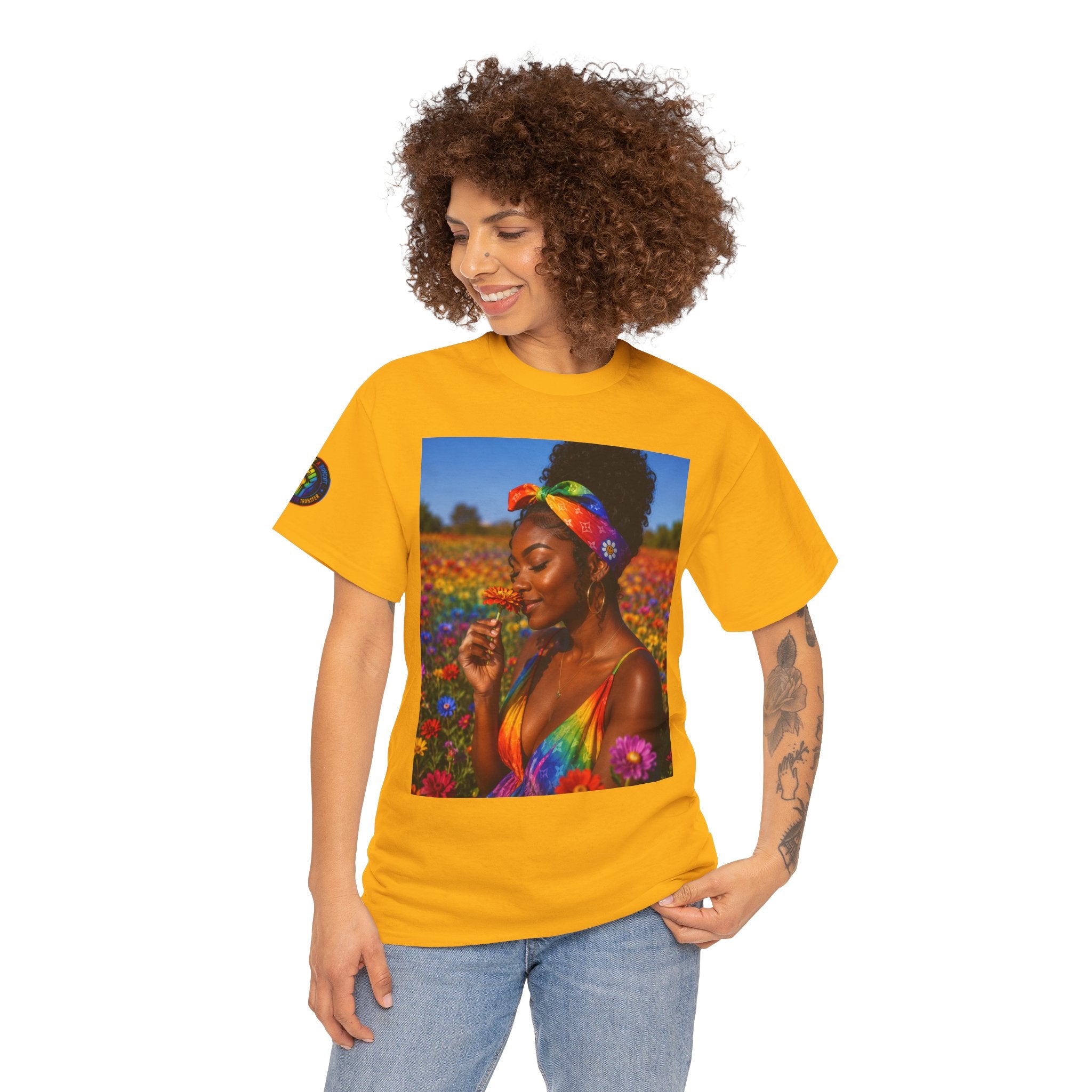 T-Shirt — Rainbow Empowerment Portrait Tee ("This Is Not A Boycott, This Is A Human Transaction")