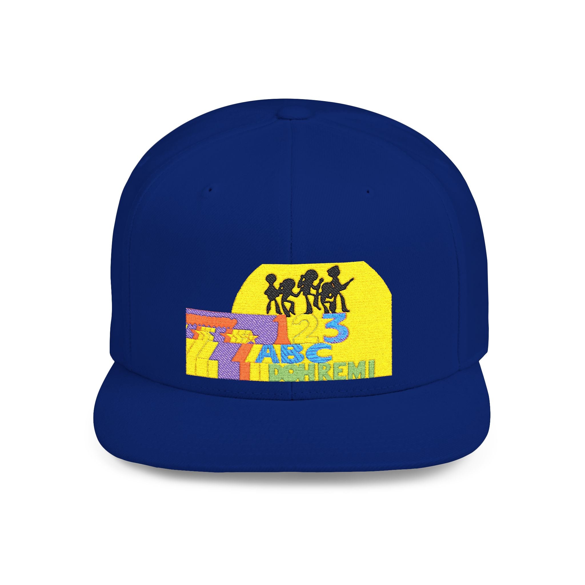 Flat Bill Snapback Hat — Retro Dance Crew Graphic Cap