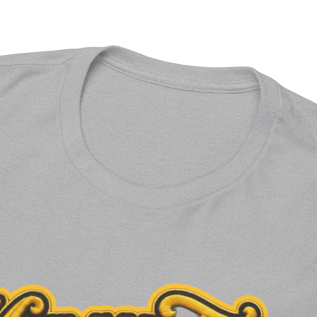 Melanated 19 Graphic Tee — Retro Script Logo & Gold Number Baseball Shirt