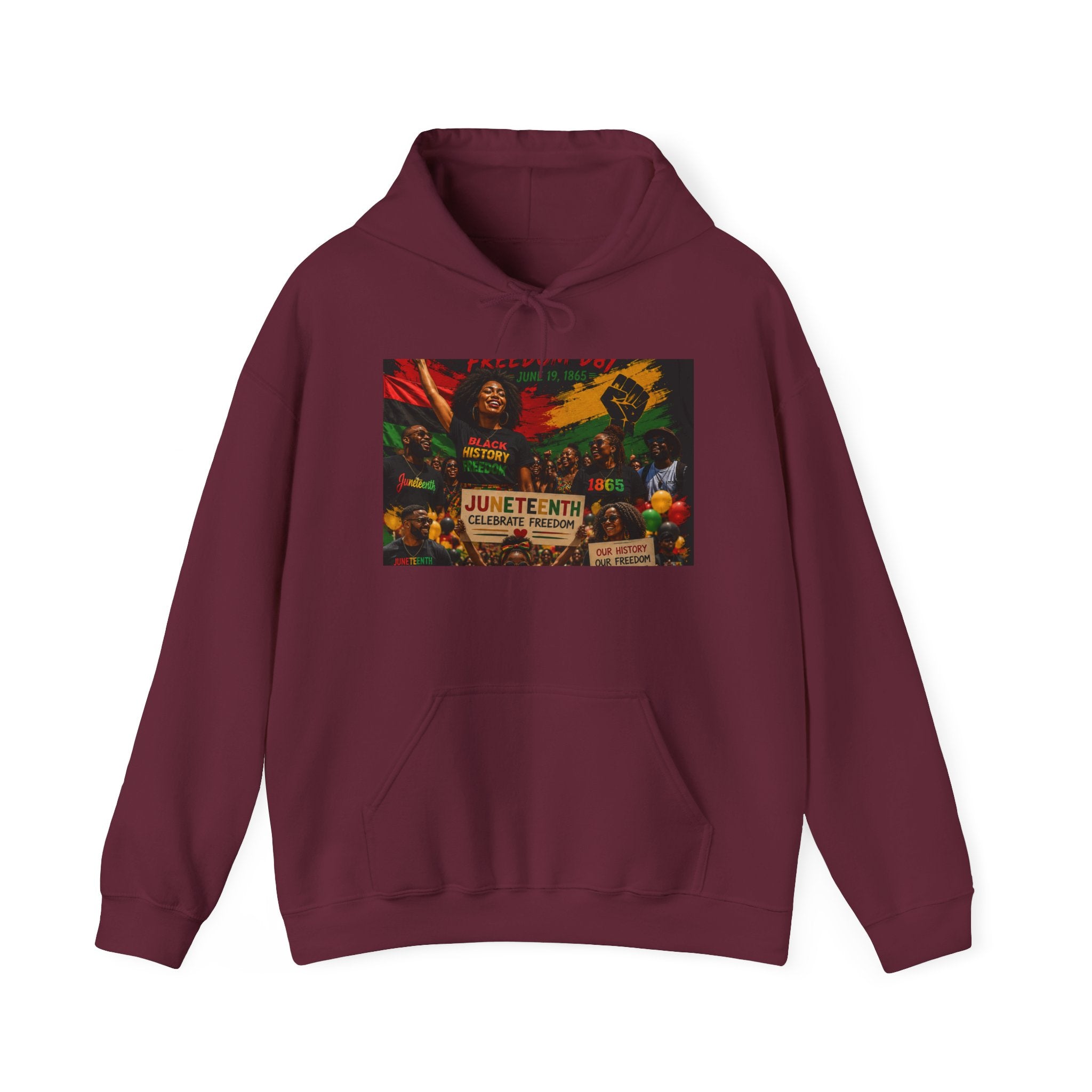 Juneteenth Celebration Hoodie — Juneteenth 1865 Freedom Retro Graphic Hooded Sweatshirt