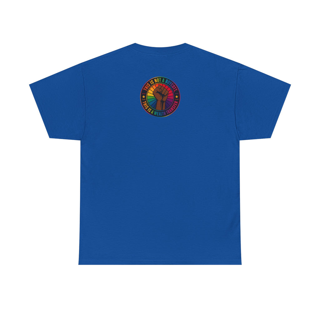 Graphic Tee — "I'm White, But Not THAT White" Illustration with Back Raised Fist Logo